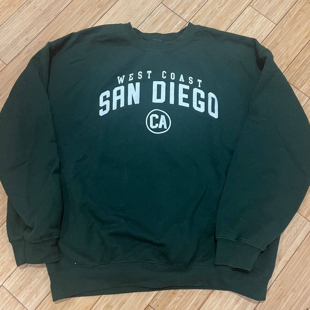 West Coast San Diego Men's Green Crewneck Sz M/L